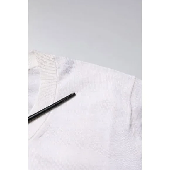 Dolce & Gabbana Cream Cashmere Knit Cropped Cardigan Sweater
